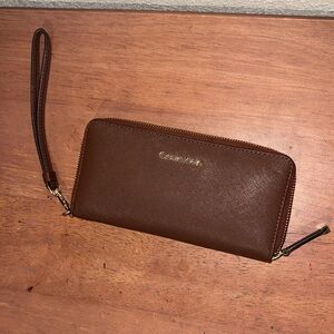 Calvin Klein Chocolate Brown Wristlet